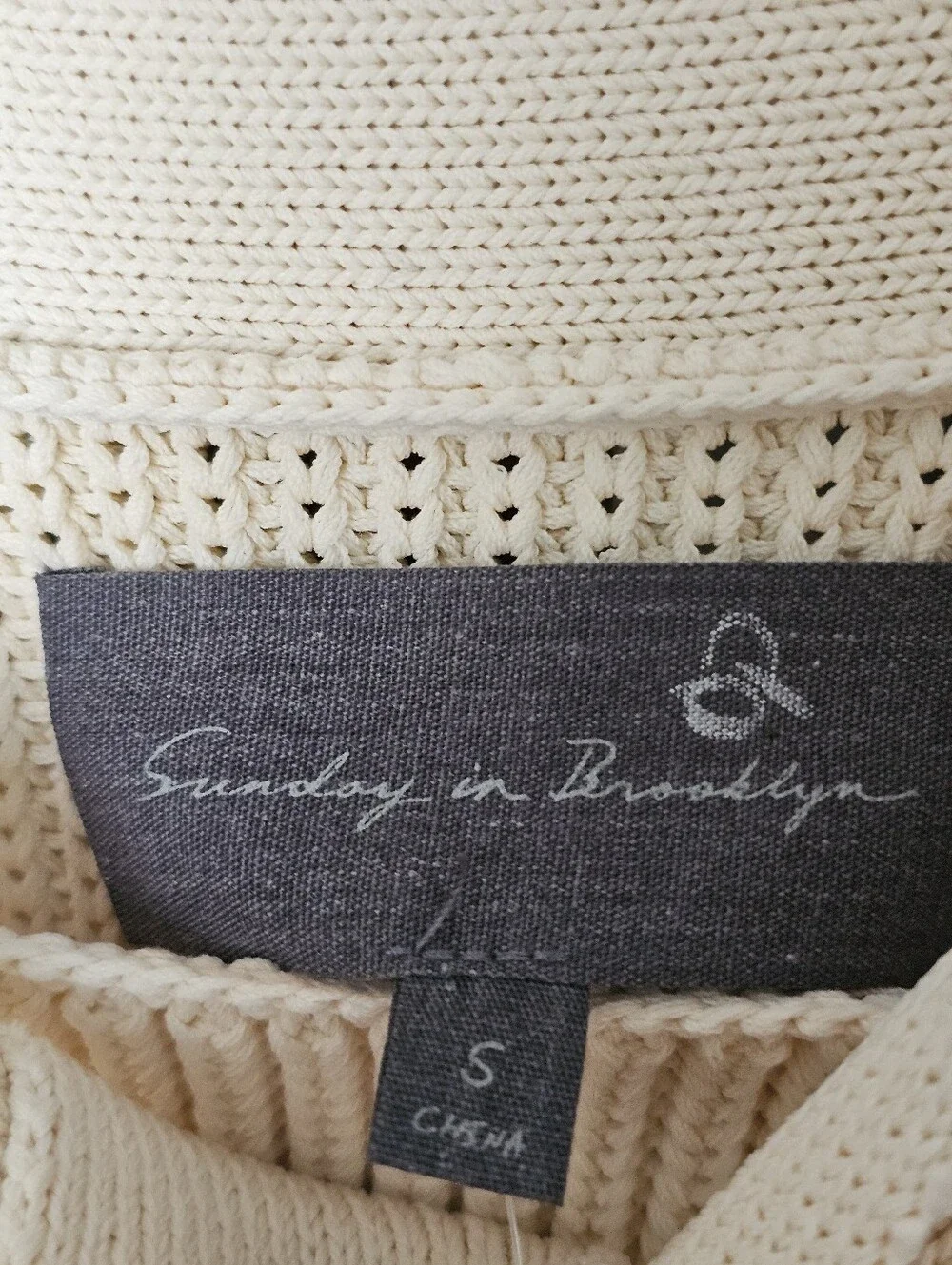Anthropologie Sunday In Brooklyn Cream Ribknit Column Dress Size S NWT - Picture 6 of 10
